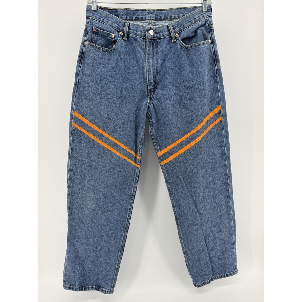Levi's 550 Size 36x32 Blue Denim Jeans‎ Regular Fit Straight Leg Red Tab
